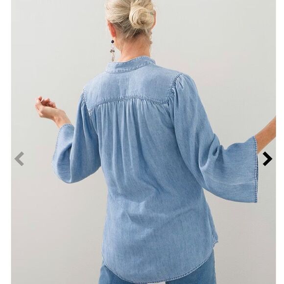Chicos chambray top with bell sleeve. Size 16/18 - Picture 10 of 11